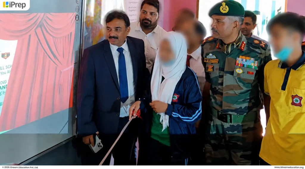 Indian Army official inaugurating digital education initiative at Army Goodwill Schools in Kashmir