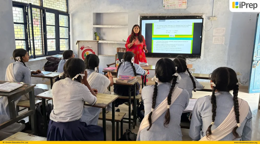 Smart class in a Haryana school using offline digital content and an integrated learning management system for classroom teaching