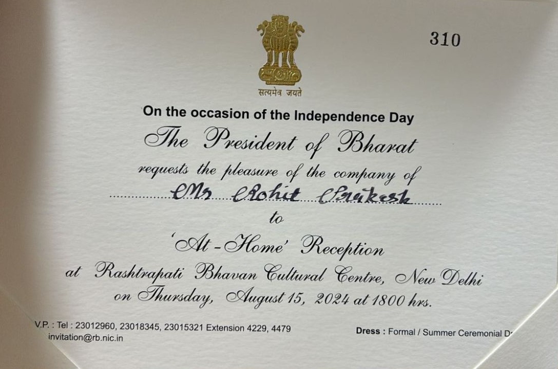 Invitation from the President of Bharat