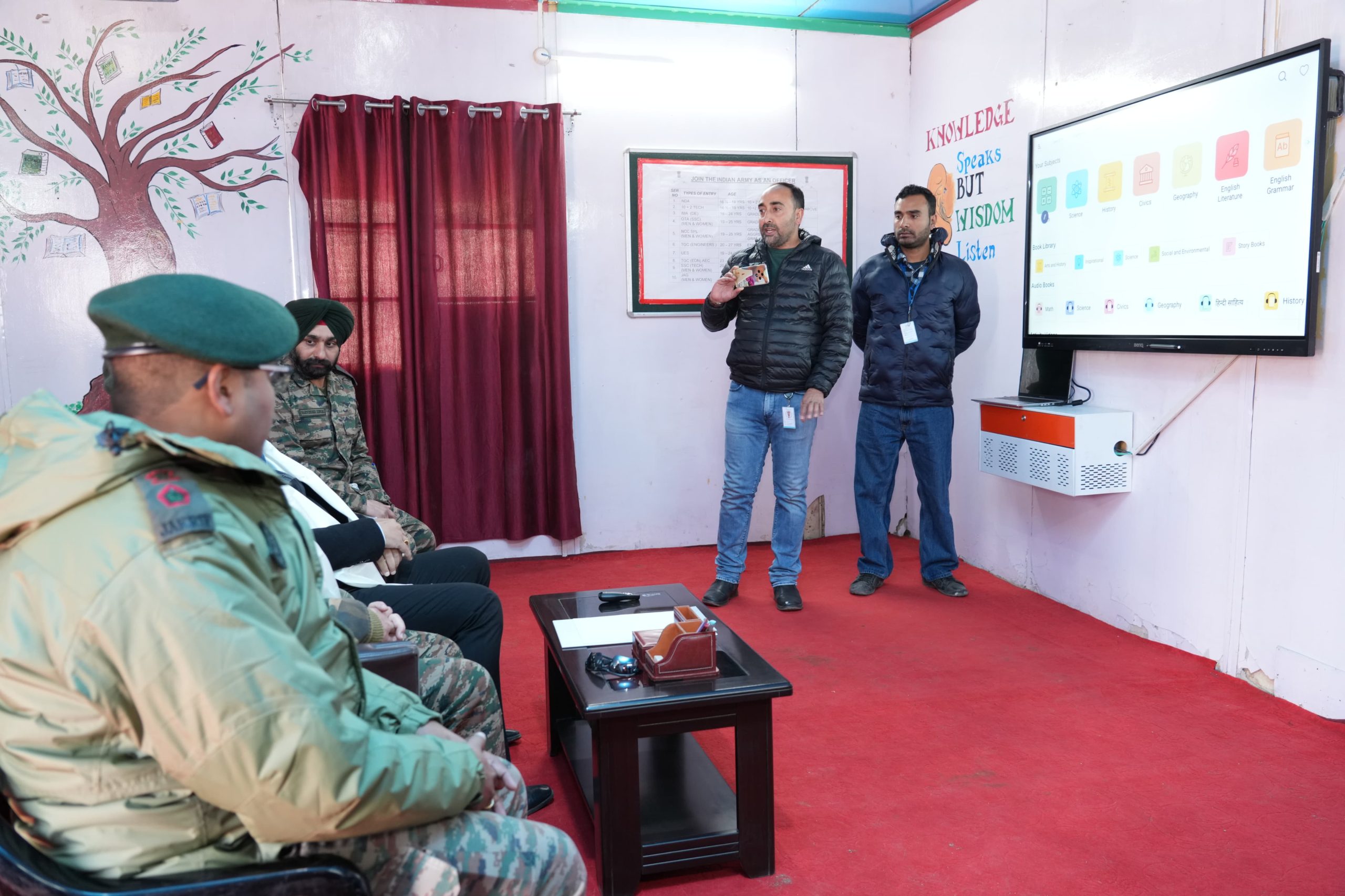 Smart Classroom setup at Army Goodwill School, Dras